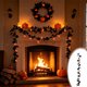 thumbnail image 1 of Guirnalda de hojas de arce artificiales negras con calabaza de ratán y bayas para decoración de chimenea y ventana de Halloween, 1 of 6
