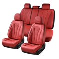 thumbnail image 1 of Juego completo de fundas para asientos de coche Coverado, de piel roja, impermeables, 1 of 9