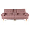 thumbnail image 3 of Sofá Cama de Lino Makora Palo de Rosa Modelo Hendrix Con Portavasos, 3 of 8