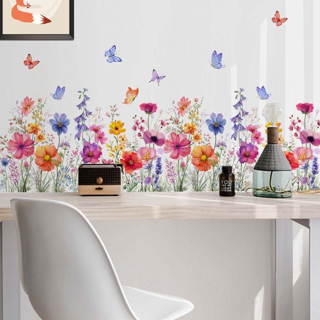 Fresh Vases Green Plants Flowers Glass Stickers Home Decoration Wall ...