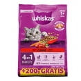 thumbnail image 1 of Alimento Seco para Gatos Adultos Whiskas® 4 en 1, 100% Nutrición Completa y Balanceada – Sabor Carne 1.7kg, 1 of 9