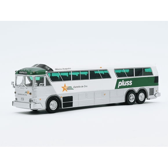 Iconic Replicas, Autobus a Escala MCI MC7 Challenger Estrella de Oro Mexico - Acapulco Escala 1/87 Diecast Metal, Edición Exclusiva y Limitada 87-0259 Coleccionable