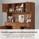 thumbnail image 4 of Zocalo Alacena de Cocina Grande con Cajones y Puertas, Gabinete de Almacenamiento Multifuncional de Madera, Organizador para Despensa, Comedor y Cocina, Color Café, 4 of 12