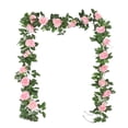 thumbnail image 2 of Adorno de pared de 2 piezas con rosas artificiales de 10 cabezas, ideal para San Valentín. Jarrones de cristal decorativos para dormitorio o sala de estar. Marco metálico. 230 cm (90,55, 2 of 9