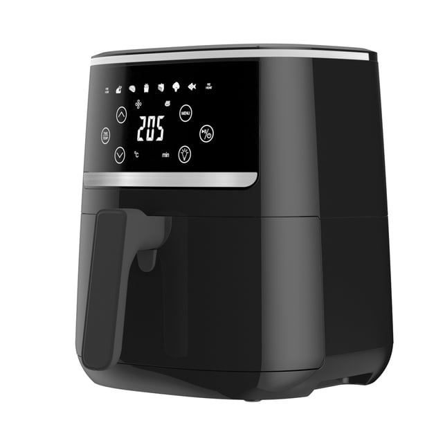 Freidora de aire 5QT gran capacidad - Ventana visible - Pantalla táctil digital - 8 programas - Cesta antiadherente lavavajillas - Acero inoxidable - Cocción saludable - Para 2 personas