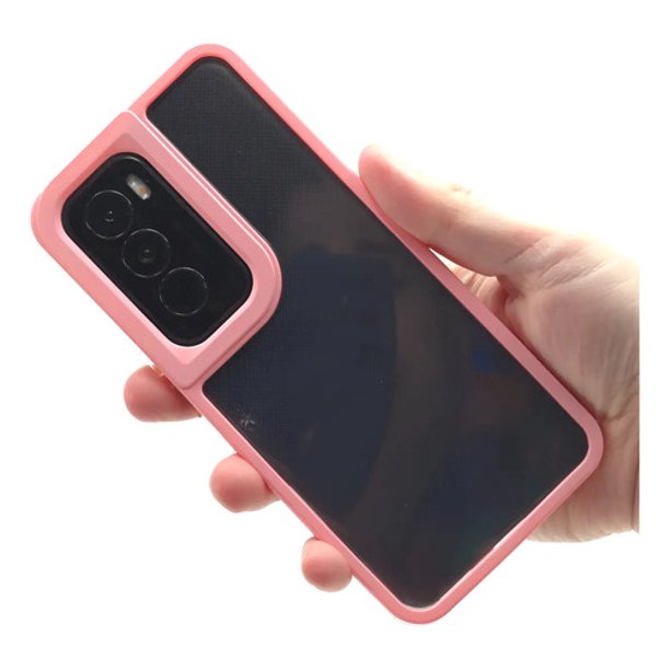Funda Icon Case Prisma Colors para Oppo Reno 12 5G, Carcasa, Protector, Uso Rudo, Antigolpes, Resistente, Esquinas Reforzadas, Protección de Cámara - Rosa claro