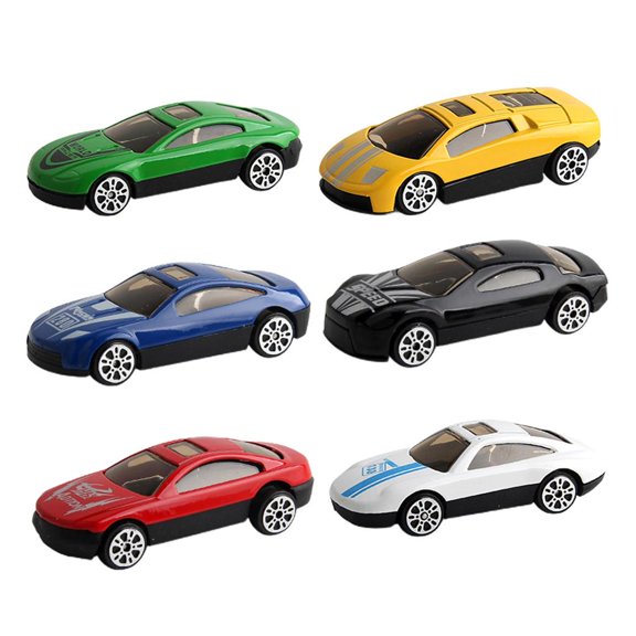 Set de mini coches de carreras a escala 1:72, vehículos de carreras deslizantes de metal fundido a presión, juguetes educativos. 6 piezas