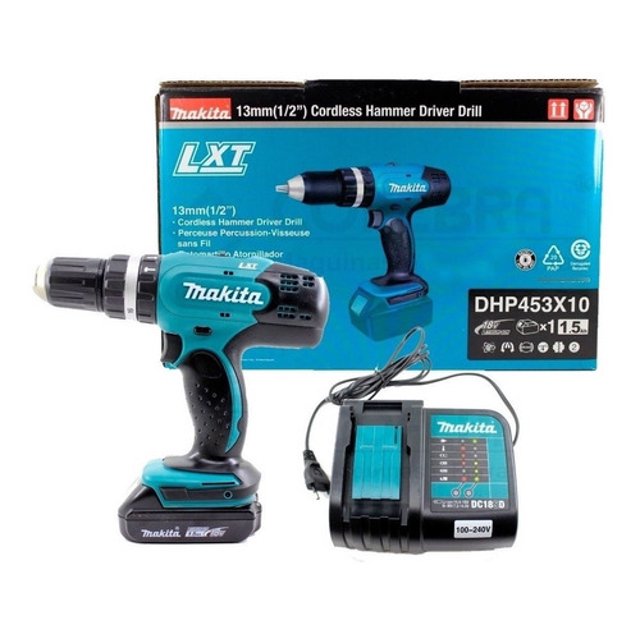 Rotomartillo Atornillador Inalambrico Makita DHP453X10