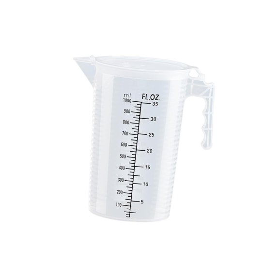 Jarra medidora de agua transparente, práctica y multifunción. 1L
