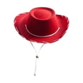 thumbnail image 2 of Sombrero de vaquero jinwen Fieltro Rojo, 2 of 8