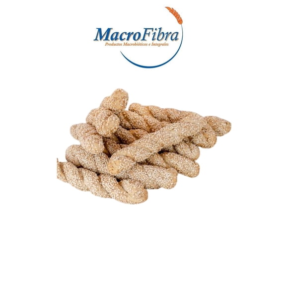 Trenza Ajonjoli Macrofibra Integral sin Azucar Vegano sin Lactosa Macrobiotico E Integral 3 Paq c/10 Pzas