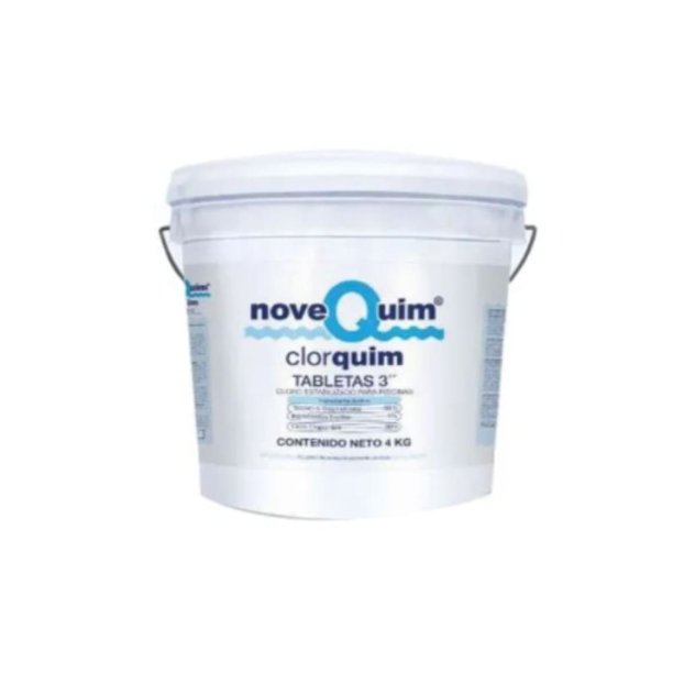 Desinfectante Clorquim 4kg, tab 3" Para Alberca