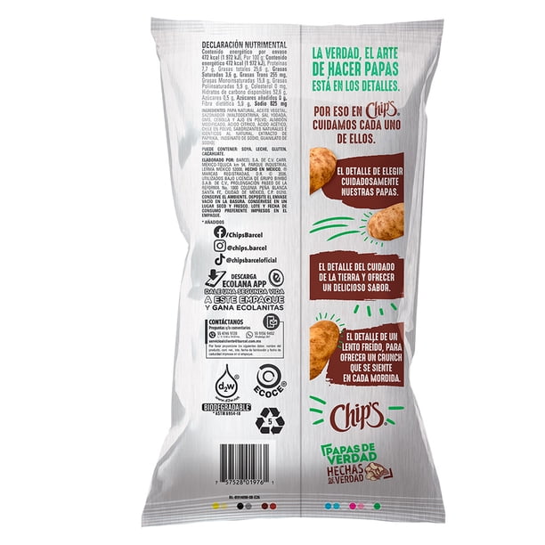 Imagen 3 de Papas fritas Barcel Chips sabor jalapeño 100 g