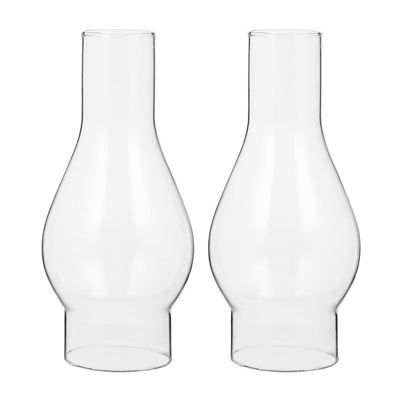 2 pantallas de lámpara de queroseno de vidrio de repuesto delicadas, pantalla de lámpara de vidrio transparente, chimenea de lámpara