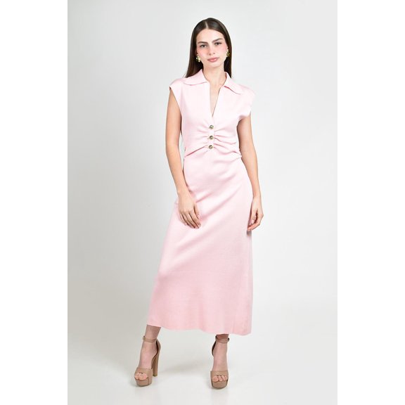 Vestido midi con detalle drapeado Roman Fashion /Juvenil, 03251 (Rosa) rosa EG