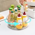 thumbnail image 1 of Ohmyroo Decorative Wood Grain Rotating Tray, Stylish Multi-Purpose Organizer for Countertops, Holds Frequently Used Cooking Oils, Vinegars, and Seasoning Blends, 1 of 6