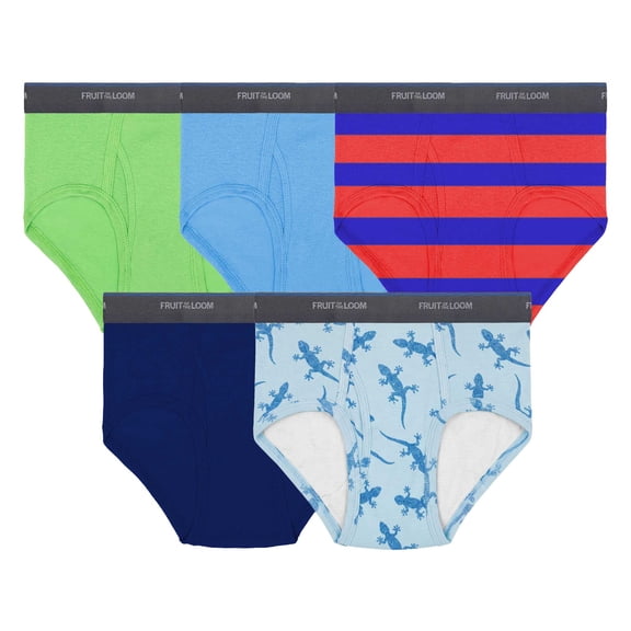 Trusa Fruit of the Loom Para niño, algodón sustentable, multicolor, 5 piezas, talla M