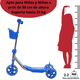 thumbnail image 5 of Scooter para Niños con Canastilla Tres Ruedas de Goma Manubrio Ajustable de 60 a 72 cm Soporta hasta 25 kg - Azul, 5 of 5
