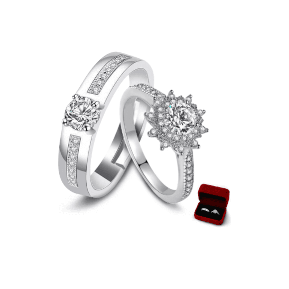 2 Anillos Xtellar De Pareja Plata 925 Compromiso