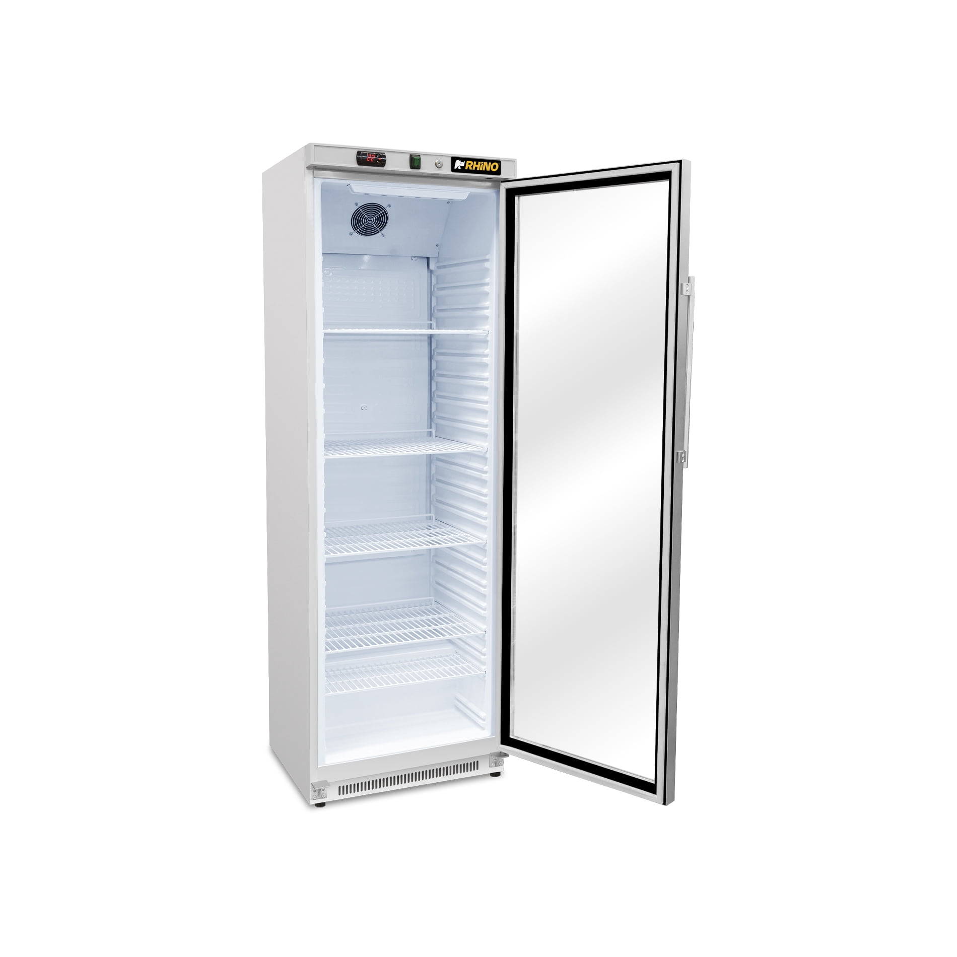 Refrigerador Vertical Puerta de Cristal Rhino, 211.5 L, Exhibidor Comercial LED con Control de Temperatura, REVEAB-13C