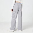 thumbnail image 5 of Pantalones de pana para niñas, cintura elástica, corte holgado, cordón ajustable, bolsillos, pantalones casuales para niñas con pana de mezcla de algodón de textura suave, tallas de 5-6 a 14-15 años., 5 of 5