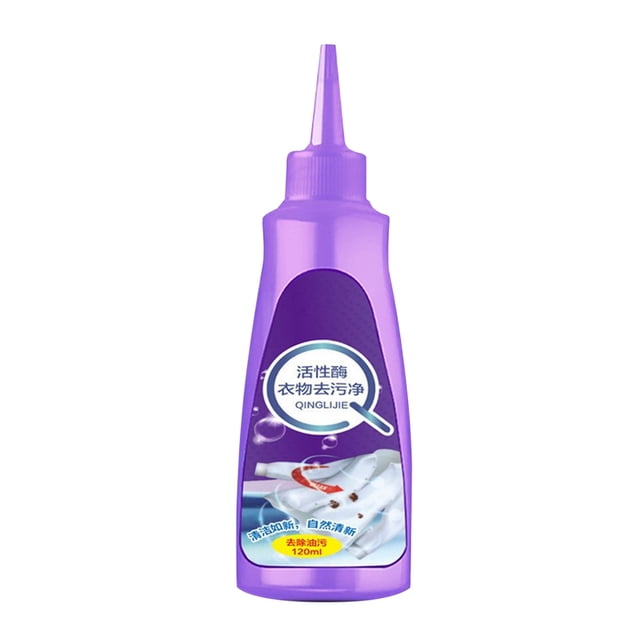 Xihbxyly Quitamanchas Enzimático Activo, Fórmula de Limpieza de Alta Eficacia, Suave con Las Telas, Multiusos, Apto para Prendas Delicadas, Fácil Enjuague, 120 Ml