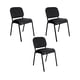 thumbnail image 1 of Offiho Set de 3 Sillas Ecovisitas para Oficina Consultorio Tela Negro 80 cm Alto, 1 of 11