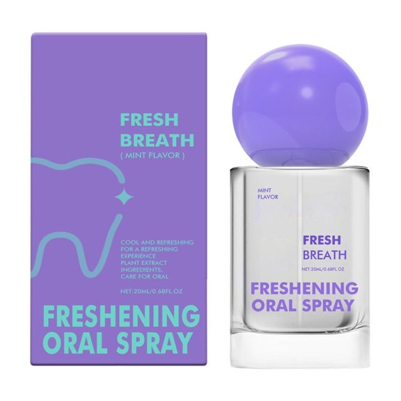 Spray bucal fresco que refresca rápidamente y dura mucho tiempo. Es portátil y conveniente para reducir el mal aliento. Esencia de agua de 20 ml.