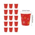 thumbnail image 3 of Set de vajilla de Navidad con copos de nieve rojos - platos, vasos y servilletas de papel desechables de 16 piezas - platos de 7 y 9 pulgadas, 3 of 6