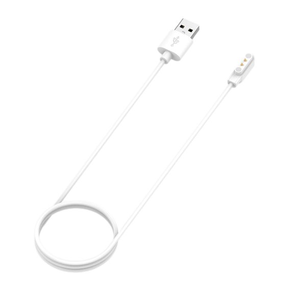 Cable cargador de 2 pines para reloj inteligente Noise Colorfit, repuesto universal y duradero. blanco