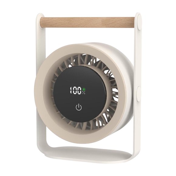 Ventilador de escritorio con control remoto de 100 velocidades | Ventilador de mesa compacto y portátil con indicador de batería digital | Ventilador silencioso y de bajo consumo, recargable