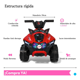 thumbnail image 3 of Cuatrimoto Eléctrica Montable TEK-188L para Niños 3-6 Años Bluetooth Luces LED Música 4 Ruedas Soporta 25 kg Rojo, 3 of 6