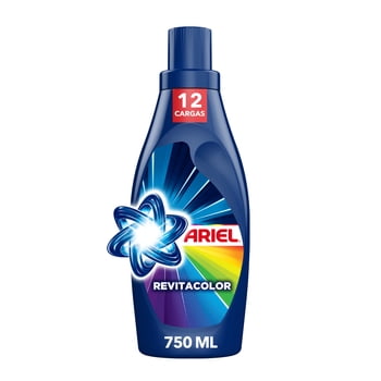 Detergente Líquido Ariel Revitacolor Limpieza a la Primera en Colores 750 ml