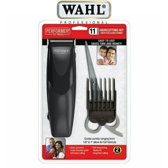 Recortadora Wahl Performer Corta Pelo Casera 11 Piezas Negro