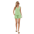 thumbnail image 2 of Traje Corto de Dos Piezas para Mujer, de , con Cuadros, Color Verde, Talla XL, 2 of 7