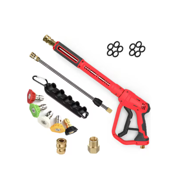 Kit De Pistola De Limpieza A Alta Presión Que Incluye Tubo De Extensión Y Boquilla Color Negro