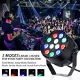 thumbnail image 2 of Luz LED Par, EBTOOLS 12 LED Luz de escenario con color RGBW, DMX, estroboscópico y modo activo de sonido, 2 of 5