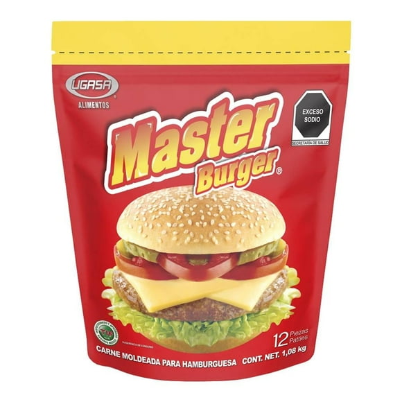 Carne para hamburguesa Master Burger 12 pzas de 90 g c/u