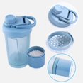 thumbnail image 4 of Botella de agua deportiva con vaso mezclador para batidos de proteínas | Botella mezcladora portátil con agitador y compartimento de almacenamiento integrados, 4 of 7