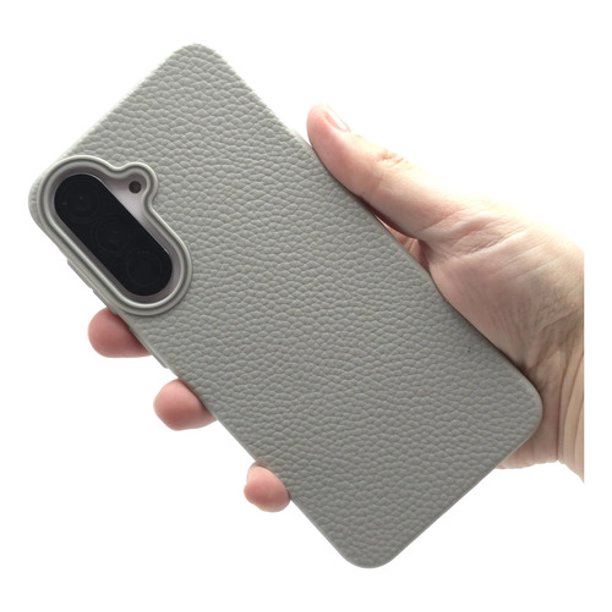 Funda Icon Case Cromo Piel para Samsung A56 5G, Carcasa, Protector, Uso Rudo, Antigolpes, Resistente, Esquinas Reforzadas, Protección de Cámara - Gris