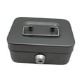 thumbnail image 2 of Caja de dinero con cerradura, pequeña caja de metal para guardar baratijas, caja para ahorrar dinero, caja con cerradura Gris, 2 of 9
