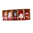 thumbnail image 2 of MTBLYS Set de 5 adornos navideños de peluche de Papá Noel| muñeco de peluche hecho a mano para colgar en el árbol| regalo navideño, 2 of 8