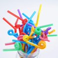 thumbnail image 4 of Nvzi Disposable Plastic Flexible Bendable Drinking Straws 100Pcs Straws for Juice Drinks-Green, 4 of 5