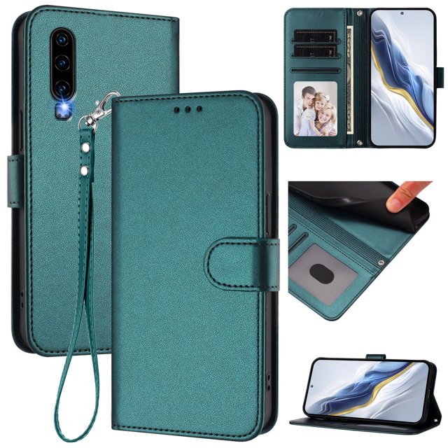 Funda Cartera GANGXUN para Huawei P30 – Cierre Magnético, Protección RFID, Correa Desmontable, Compatible con Carga Inalámbrica