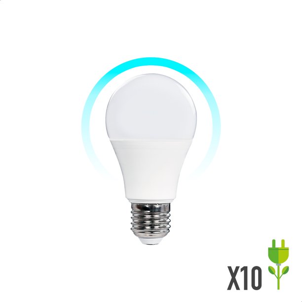 Pack 10 Pzas Foco Ahorrador Icon Eco Led 9w Luz Blanca A60