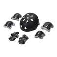 thumbnail image 3 of Casco de bicicleta para niños Juego de casco con rodilleras Guardias de muñequera de almohadillas, elegante engranaje de skateboard juego para Gris negro, 3 of 8