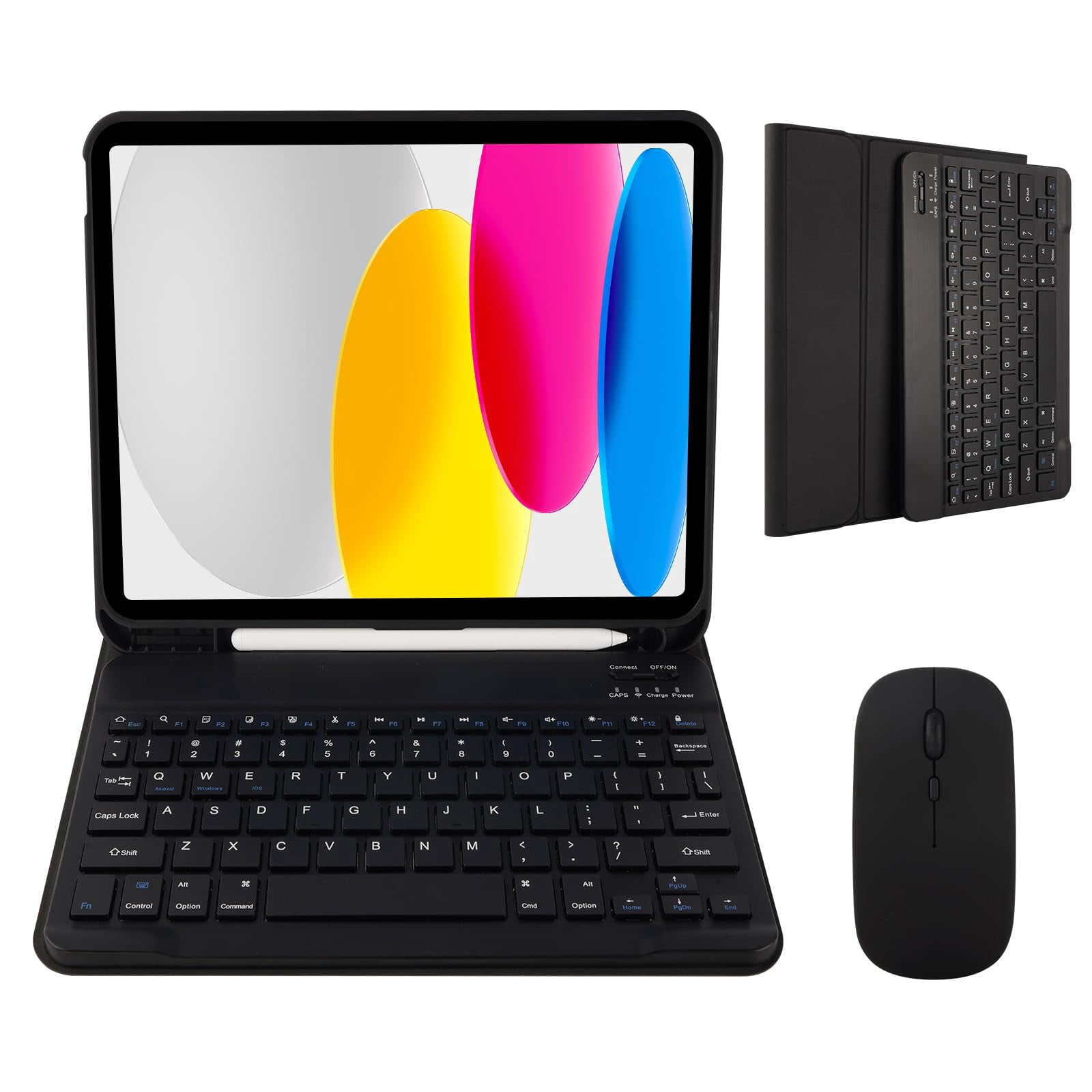Funda con teclado y ratón para iPad A16 11 pulgadas 2025, iPad 10th Gen 10.9 pulgadas 2022