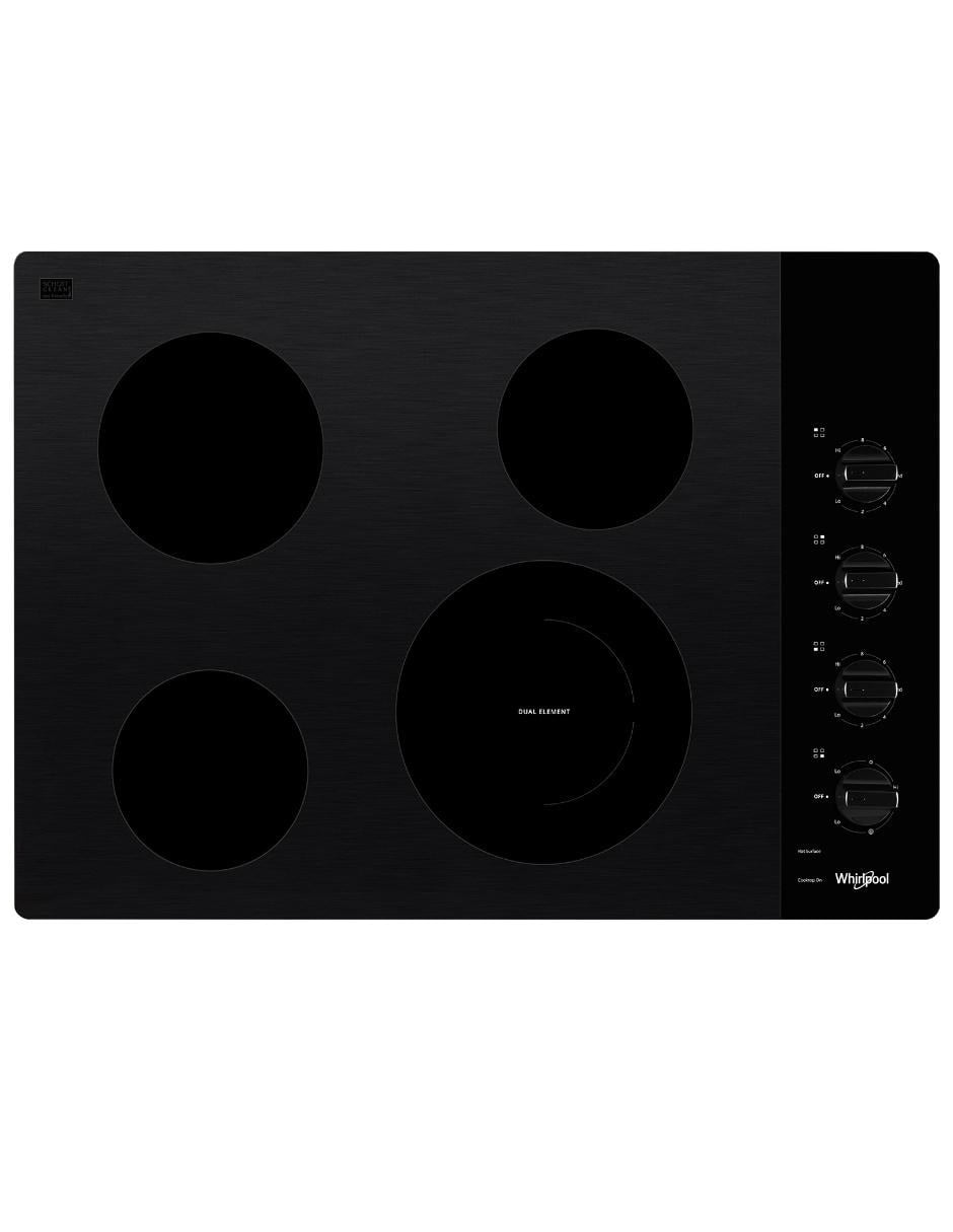 Parrilla eléctrica de 78 cm (30 pulgadas) Whirlpool WCE55US0HB para empotrar en vitrocerámica