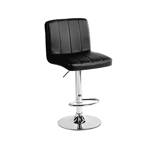 SET DE 2 BANCOS PARA BARRA  CON RESPALDO CUADRADO COLOR NEGRO