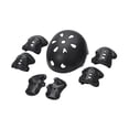 thumbnail image 3 of Casco de bicicleta para niños Juego de casco con rodilleras Guardias de muñequera de almohadillas, elegante engranaje de skateboard juego para Negro, 3 of 8